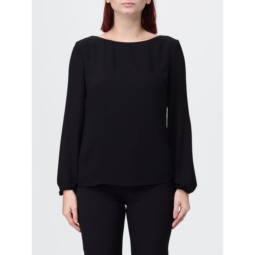Hanita Women Hanita Satin Blouse With Long Sleeves And V-Back Neckline